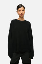 Relaxed Crew-Neck Knit Jumper - Soft Black