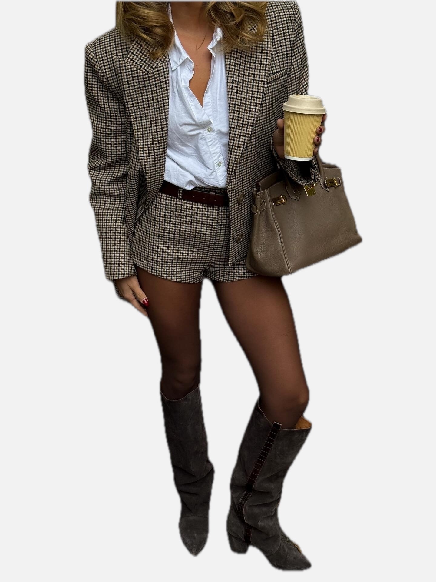 Retro Wool-Blend Jacket - Brown