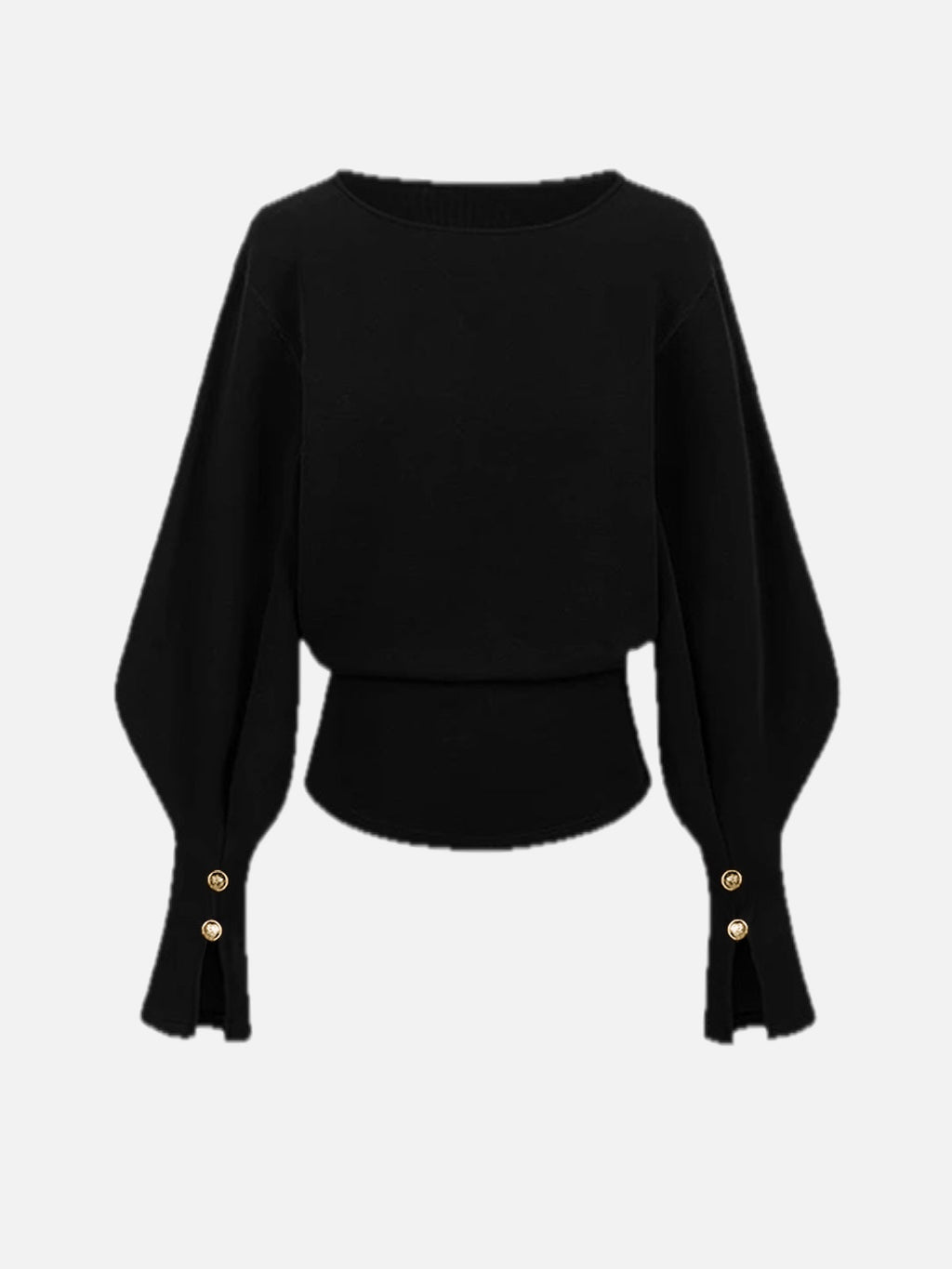 Bell Sleeve Cinched-Waist Sweatshirt