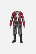 Kids' Skeleton Pirate Costume with Bone-Print Top, Vest, Trousers and Bandana