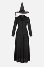 Women's Three-Piece Witch Costume – Fitted Jacket, Flared Skirt and Hat