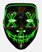 Adults' Light-Up Green LED Half-Face Mask with Splatter Print