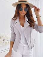 Women's Cropped Leather Look Jacket – Zip-Up Urban Jacket in 10 Colours
