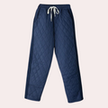 Women's Quilted Drawstring Trousers – Relaxed Full-Length Pants