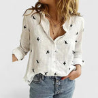 Linen Button-Down Shirt with Lapel Collar