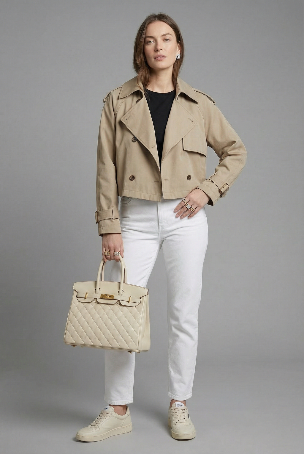Khaki Cropped Trench Coat - Lightweight Casual Outerwear | Meave & Ivy