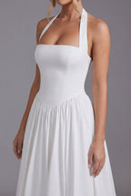 A-Line Halter Midi Dress - Elegant Occasion Wear | Meave & Ivy