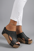 Retro Platform Wedge Sandals - Slip-On Open Toe Elegant Shoes | Meave & Ivy