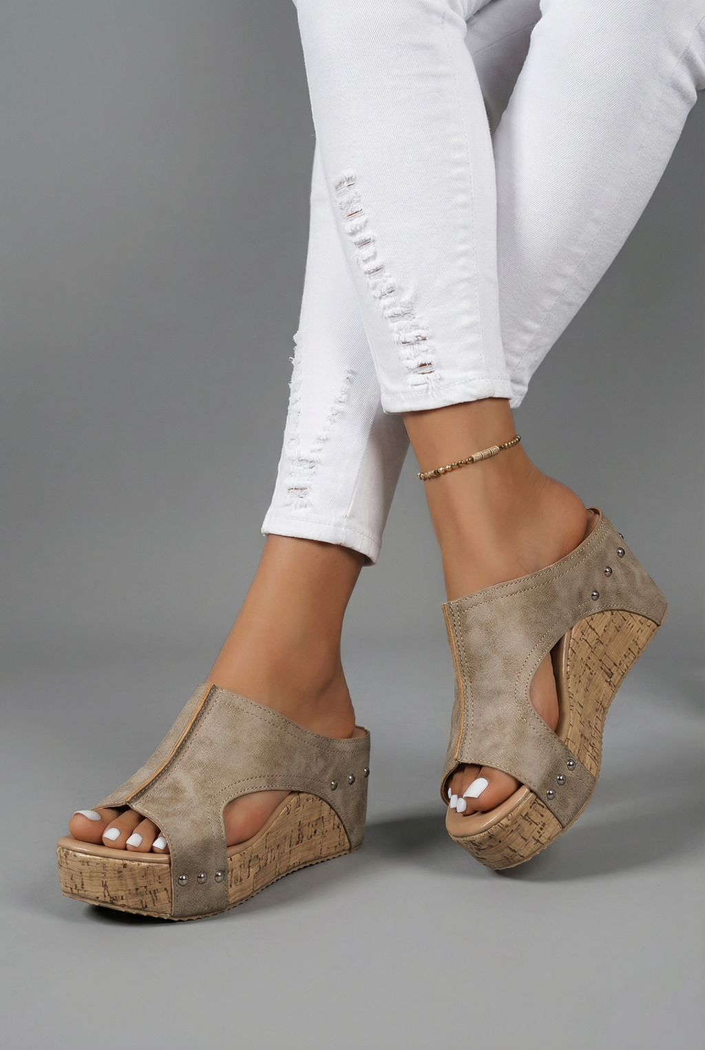 Retro Platform Wedge Sandals - Slip-On Open Toe Elegant Shoes | Meave & Ivy