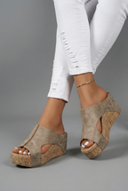 Retro Platform Wedge Sandals - Slip-On Open Toe Elegant Shoes | Meave & Ivy