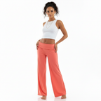 Women's High Waist Wide Leg Trousers with Stretch – Elastic Waistband