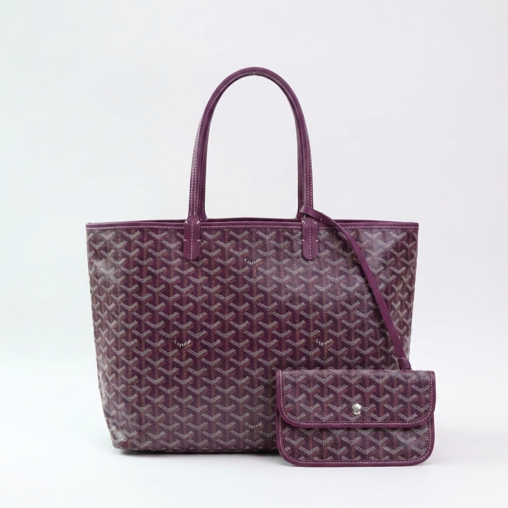 Women's Patterned Tote Bag with Matching Pouch – Large Shopper Bag
