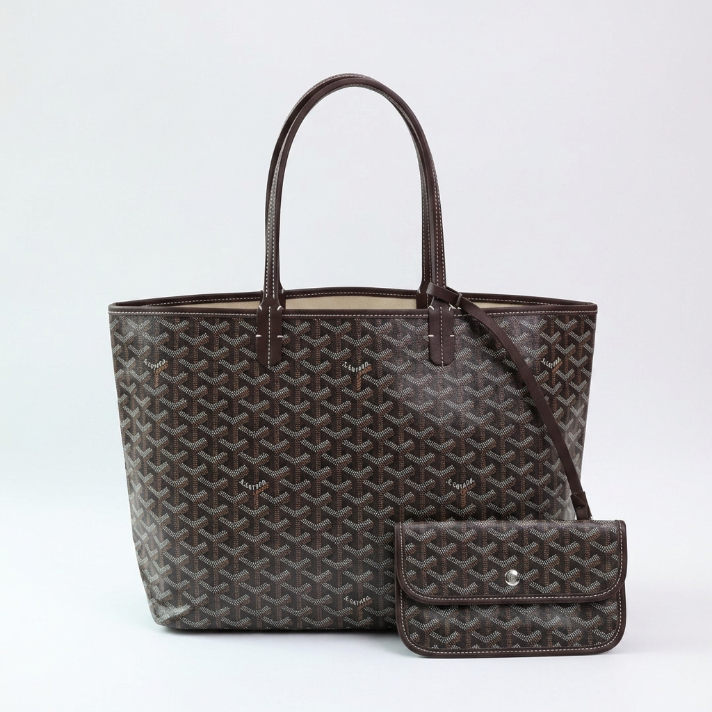 Women's Patterned Tote Bag with Matching Pouch – Large Shopper Bag