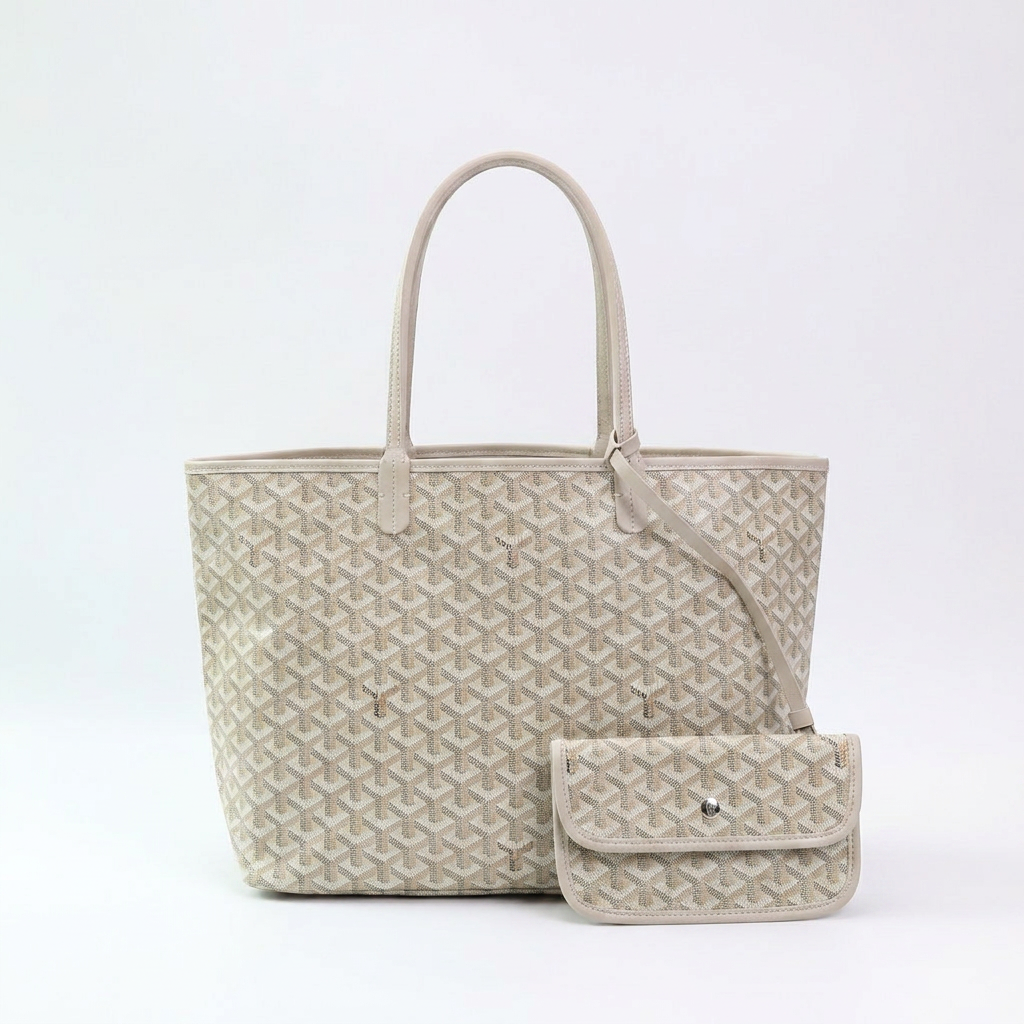 Women's Patterned Tote Bag with Matching Pouch – Large Shopper Bag