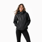 Women's Hooded Rain Jacket with Hidden Leopard Print – Water-Repellent