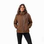 Women's Hooded Rain Jacket with Hidden Leopard Print – Water-Repellent