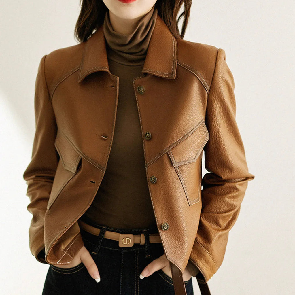 Leather-Look Autumn Jacket – Premium Finish