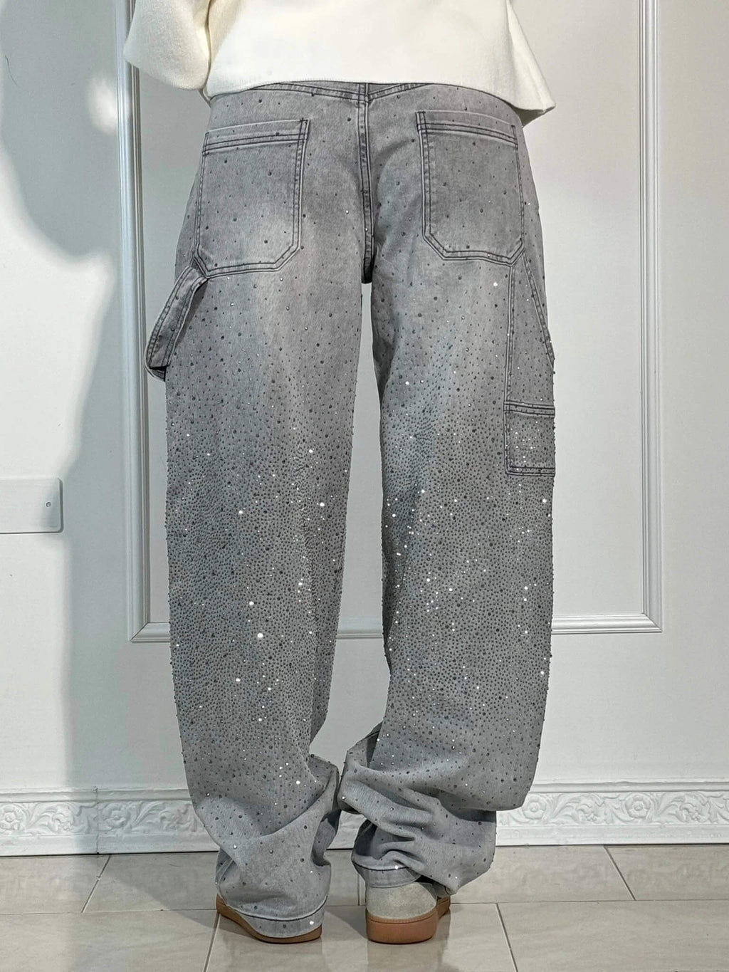 Shiny-Finish Slim Jeans - Coated Stretch Denim