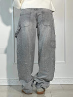 Shiny-Finish Slim Jeans - Coated Stretch Denim