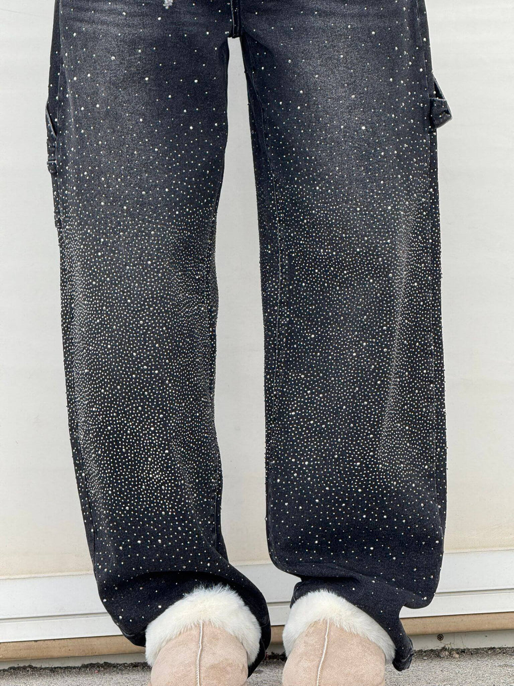 Shiny-Finish Slim Jeans - Coated Stretch Denim