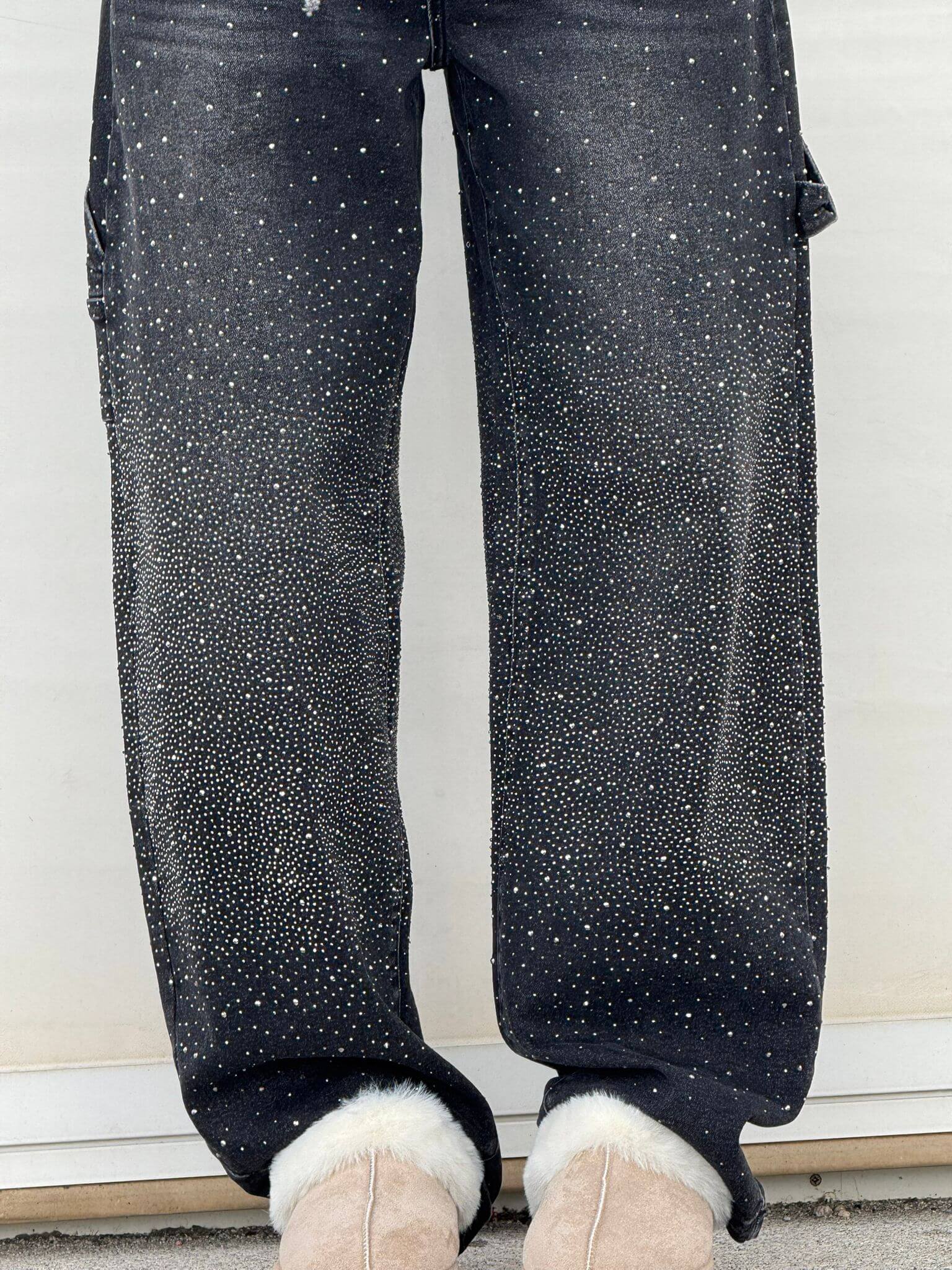 Shiny-Finish Slim Jeans - Coated Stretch Denim