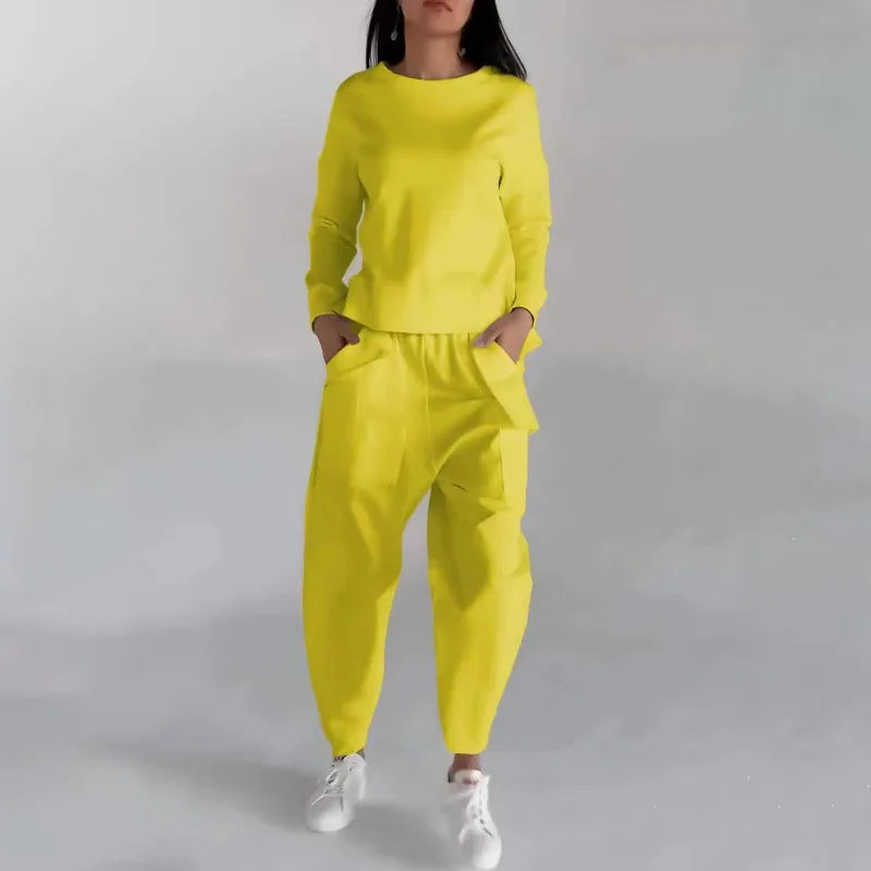 Women's Crew-Neck Sweatshirt and Cargo Jogger Set
