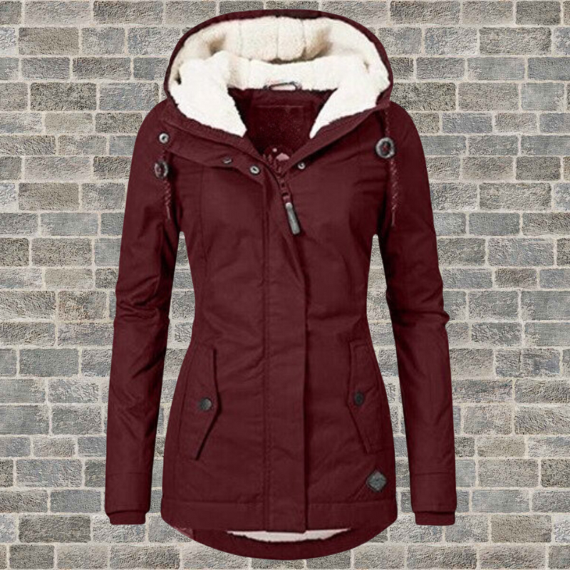Fleece Lined Winter Jacket with Hood – Warm Everyday Coat