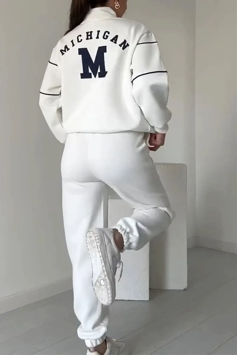 Women's Contrast-Piped Half-Zip Tracksuit