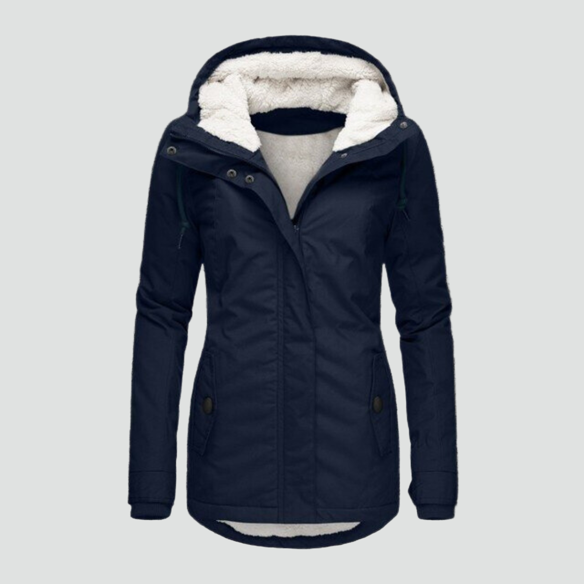 Fleece Lined Winter Jacket with Hood – Warm Everyday Coat
