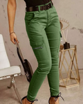 Women's High-Waisted Cargo Trousers – Tapered Utility Style for Casual Streetwear and Everyday Wear