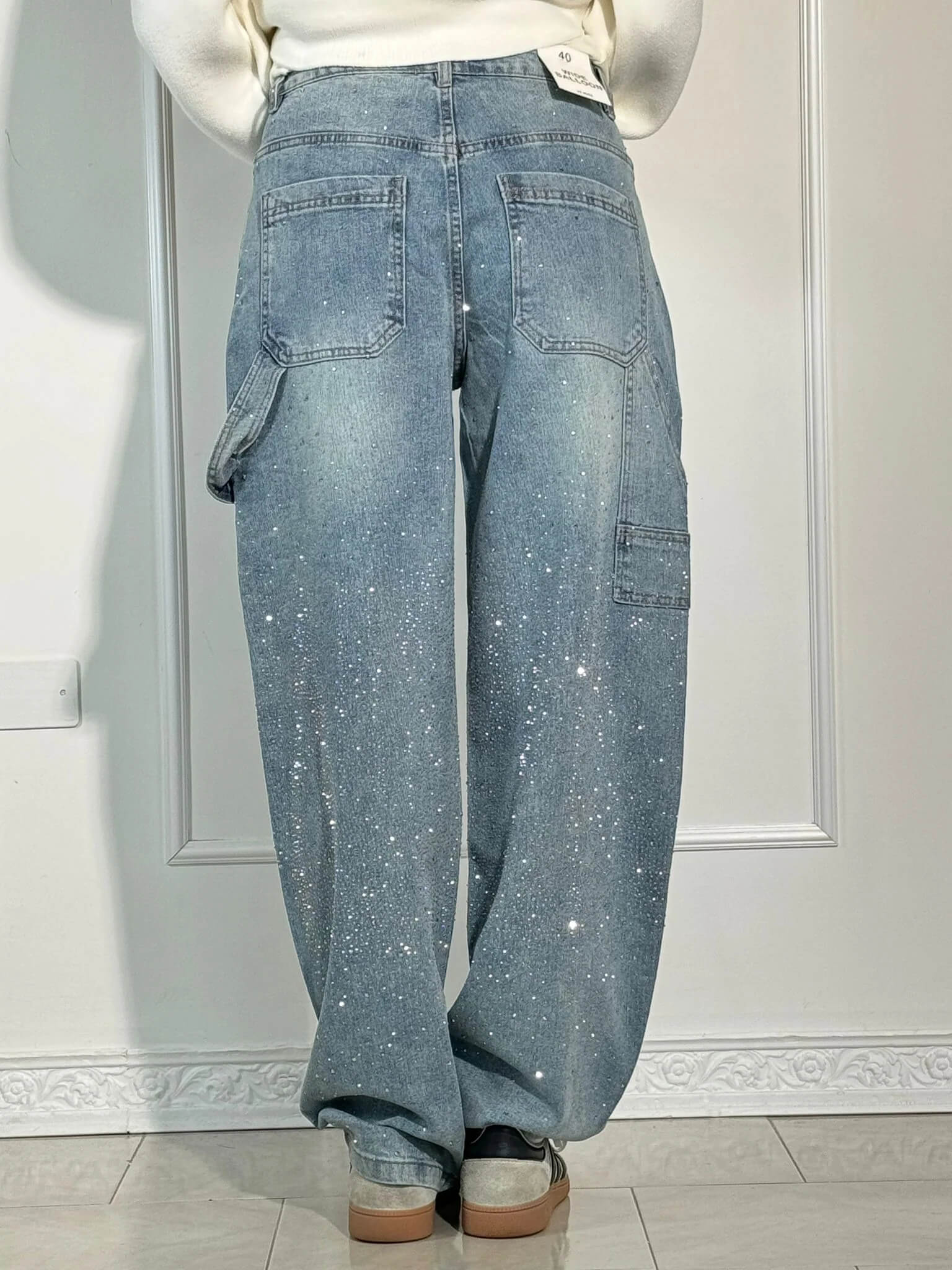 Shiny-Finish Slim Jeans - Coated Stretch Denim