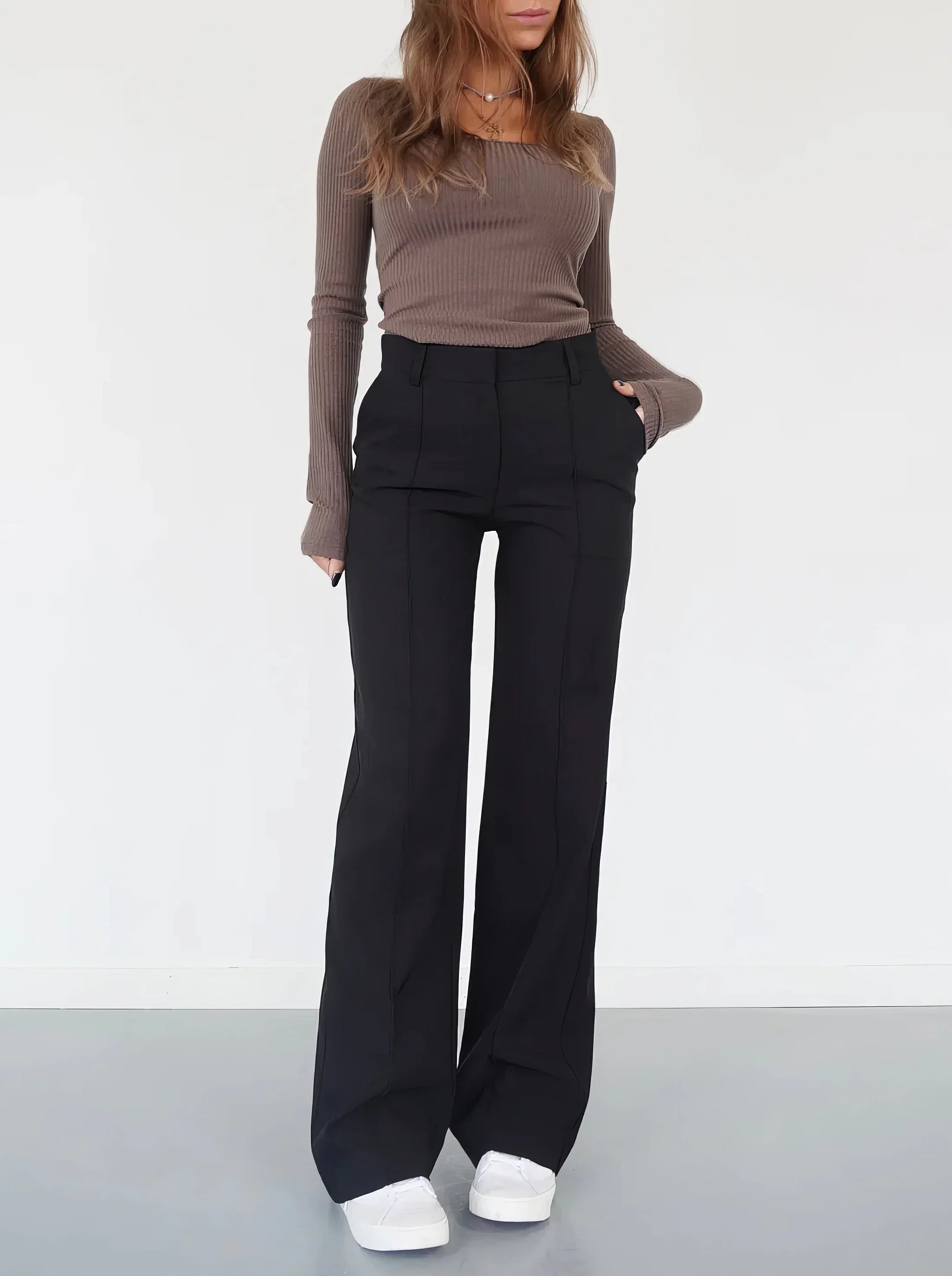 High Waist Wide Leg Trousers – Elegant Tailored Trousers