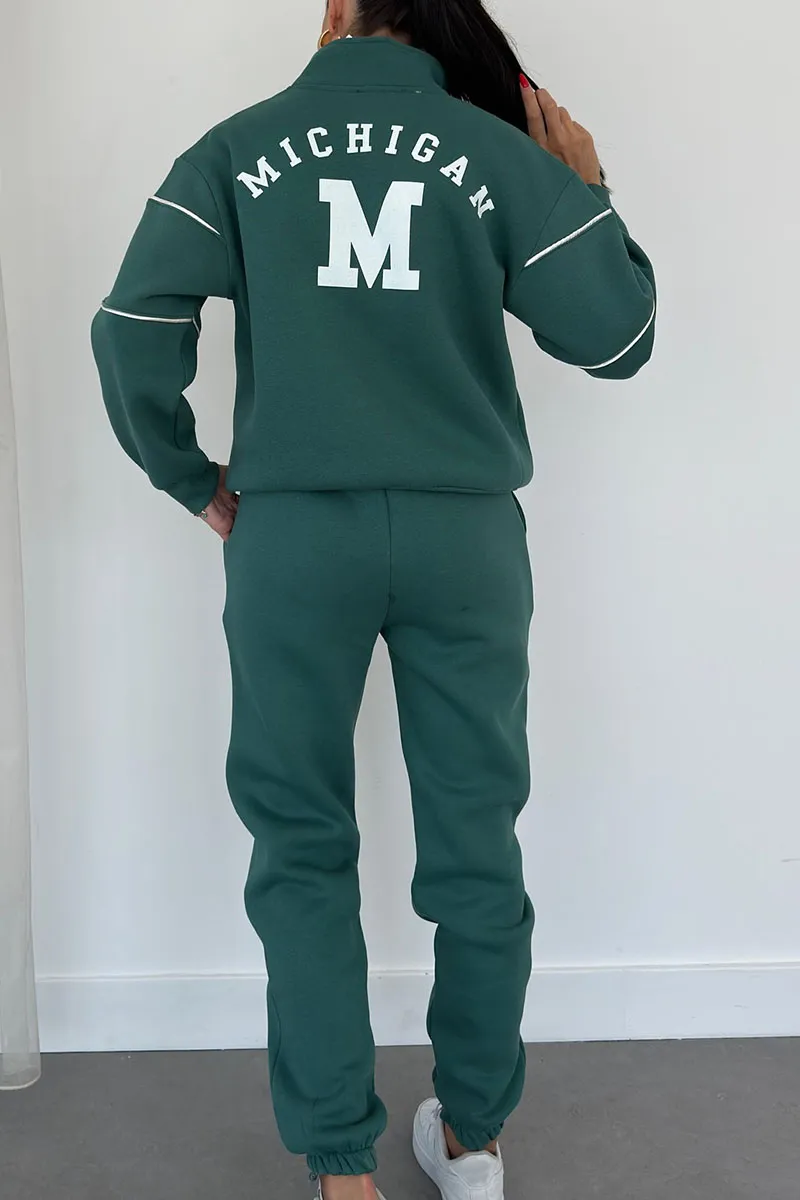 Women's Contrast-Piped Half-Zip Tracksuit