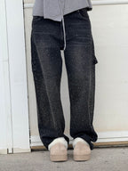 Shiny-Finish Slim Jeans - Coated Stretch Denim