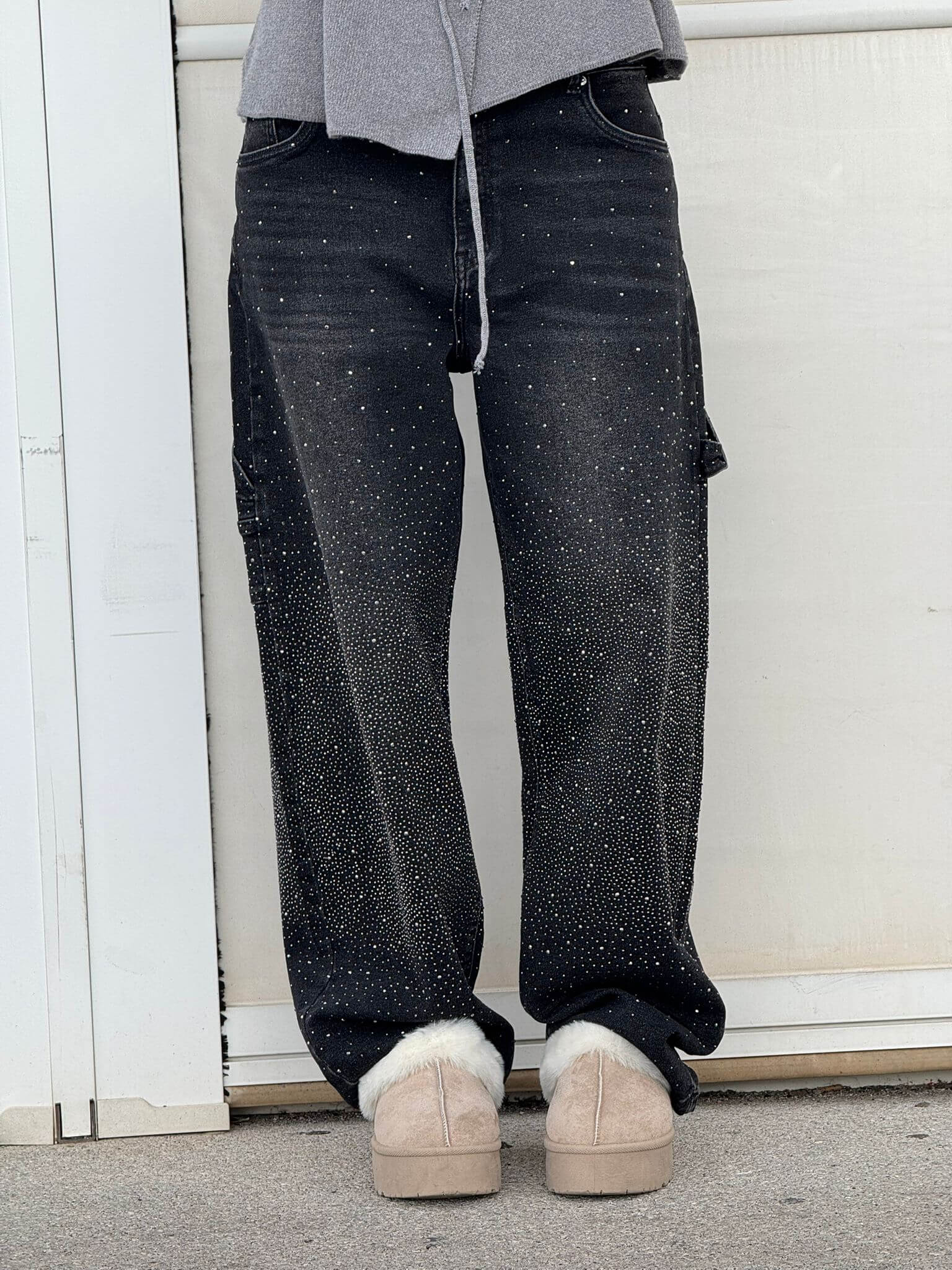 Shiny-Finish Slim Jeans - Coated Stretch Denim
