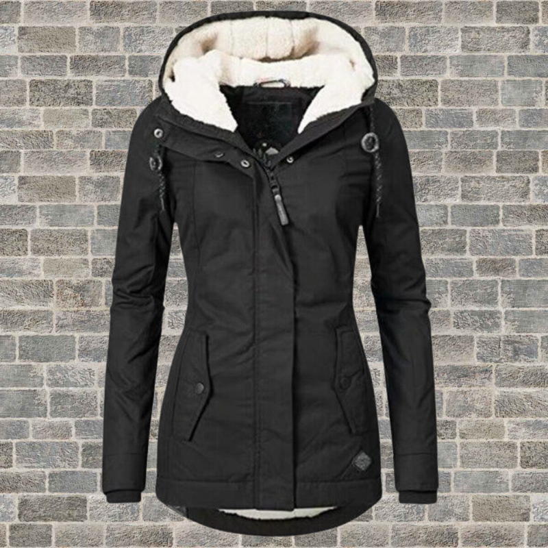 Fleece Lined Winter Jacket with Hood – Warm Everyday Coat