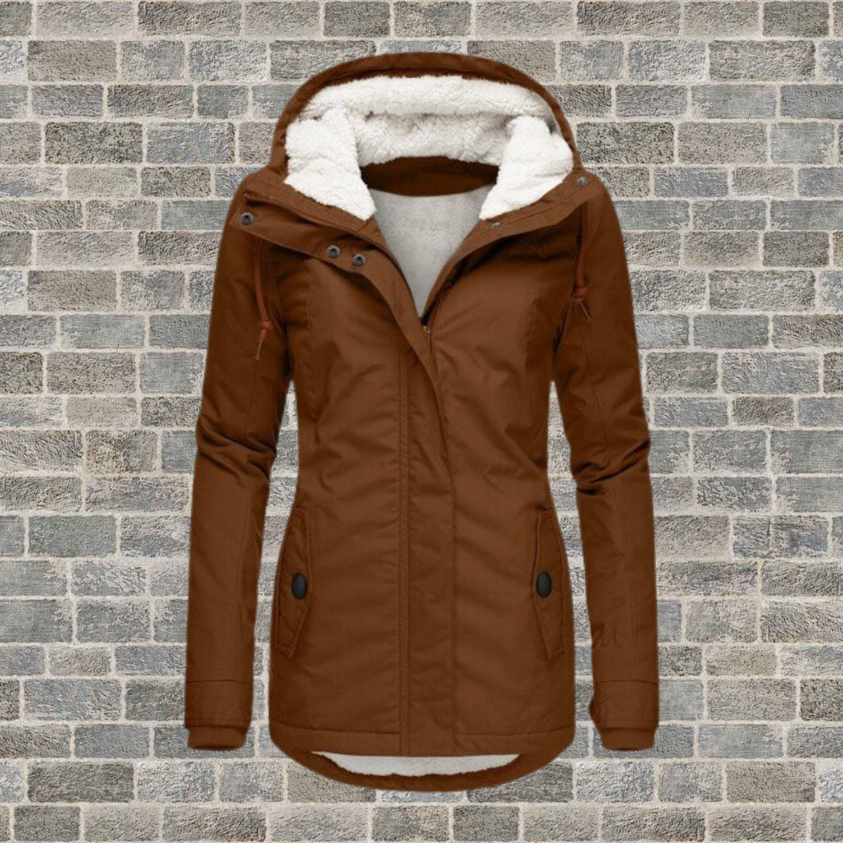 Fleece Lined Winter Jacket with Hood – Warm Everyday Coat