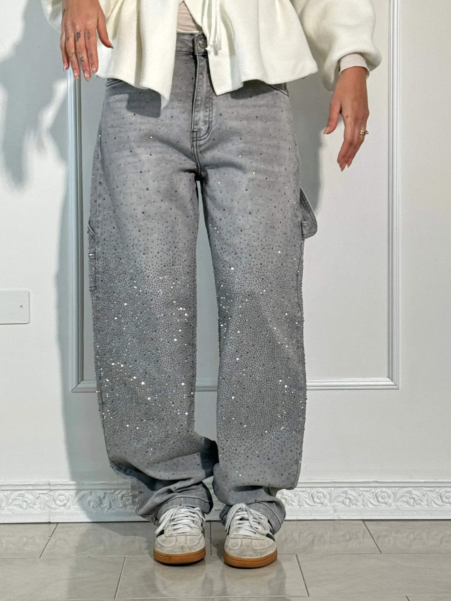 Shiny-Finish Slim Jeans - Coated Stretch Denim