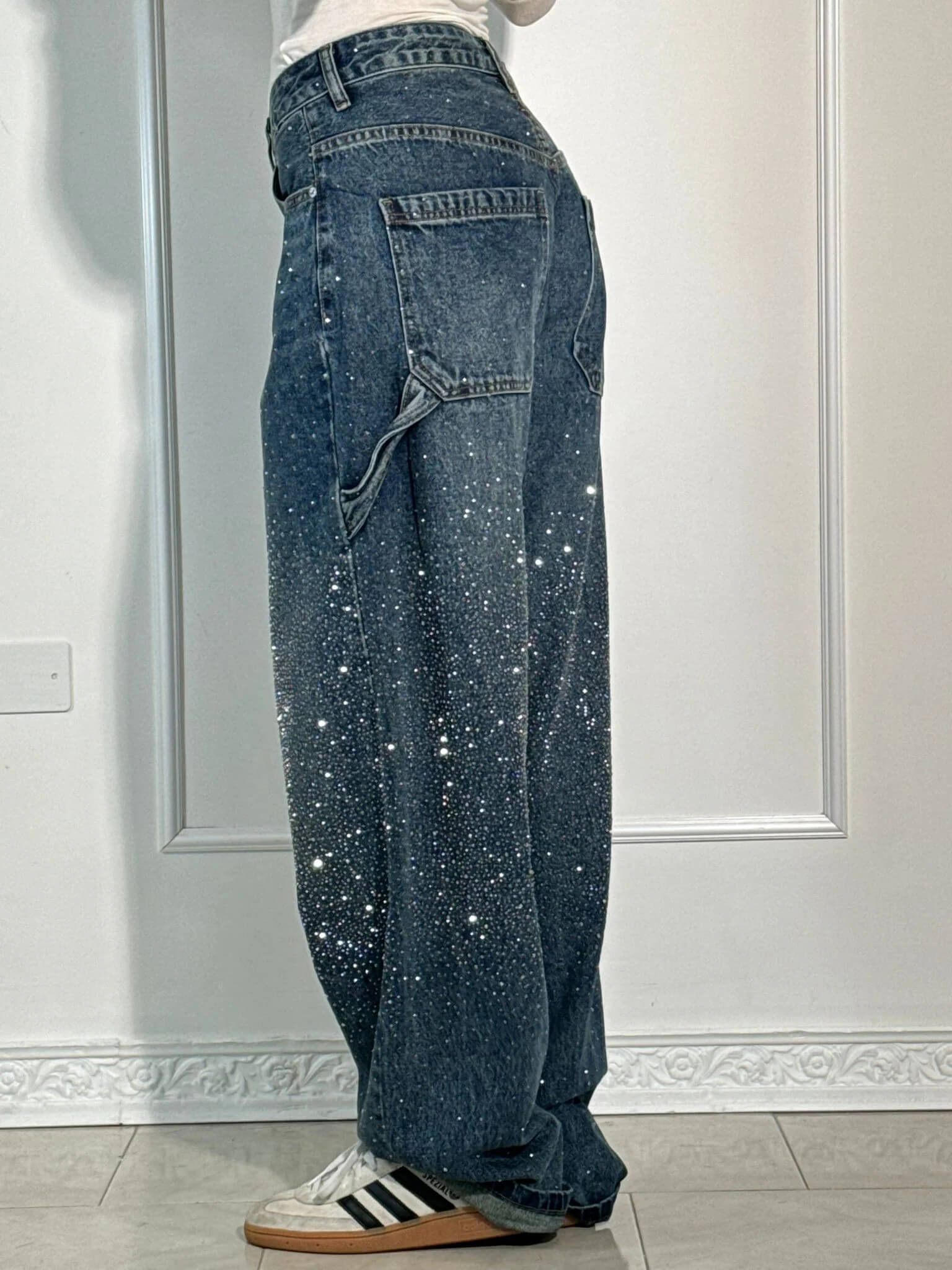 Shiny-Finish Slim Jeans - Coated Stretch Denim