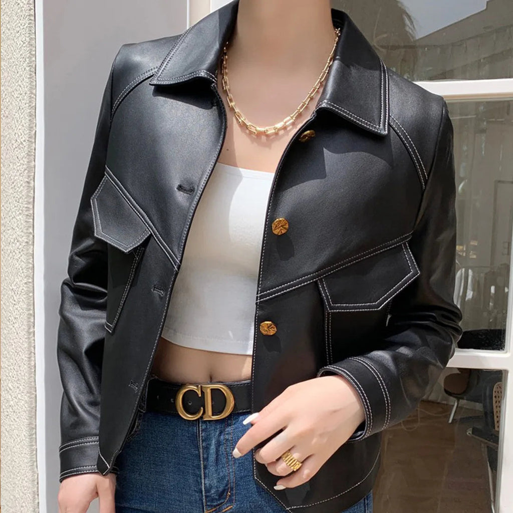 Leather-Look Autumn Jacket – Premium Finish