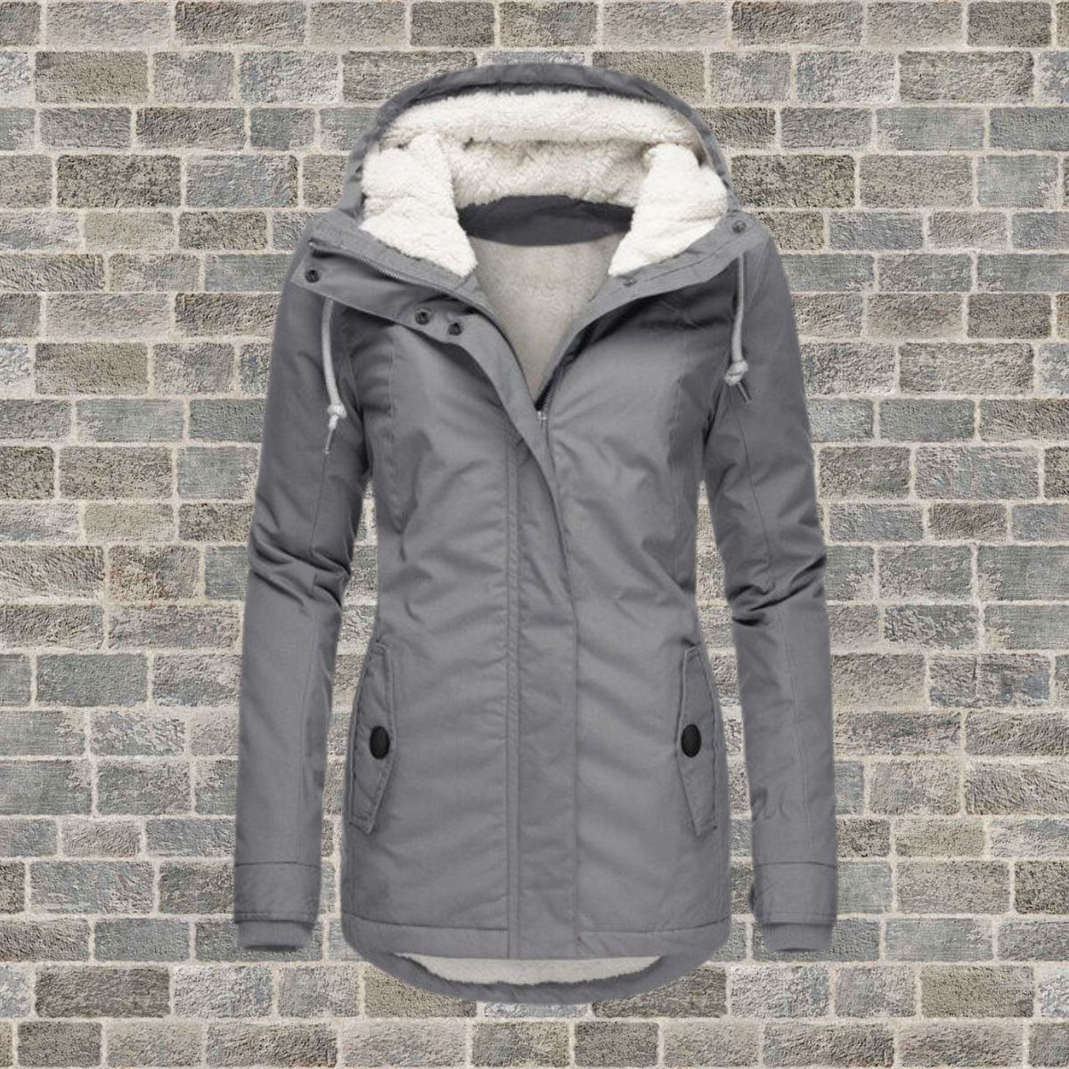 Fleece Lined Winter Jacket with Hood – Warm Everyday Coat