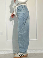 Shiny-Finish Slim Jeans - Coated Stretch Denim