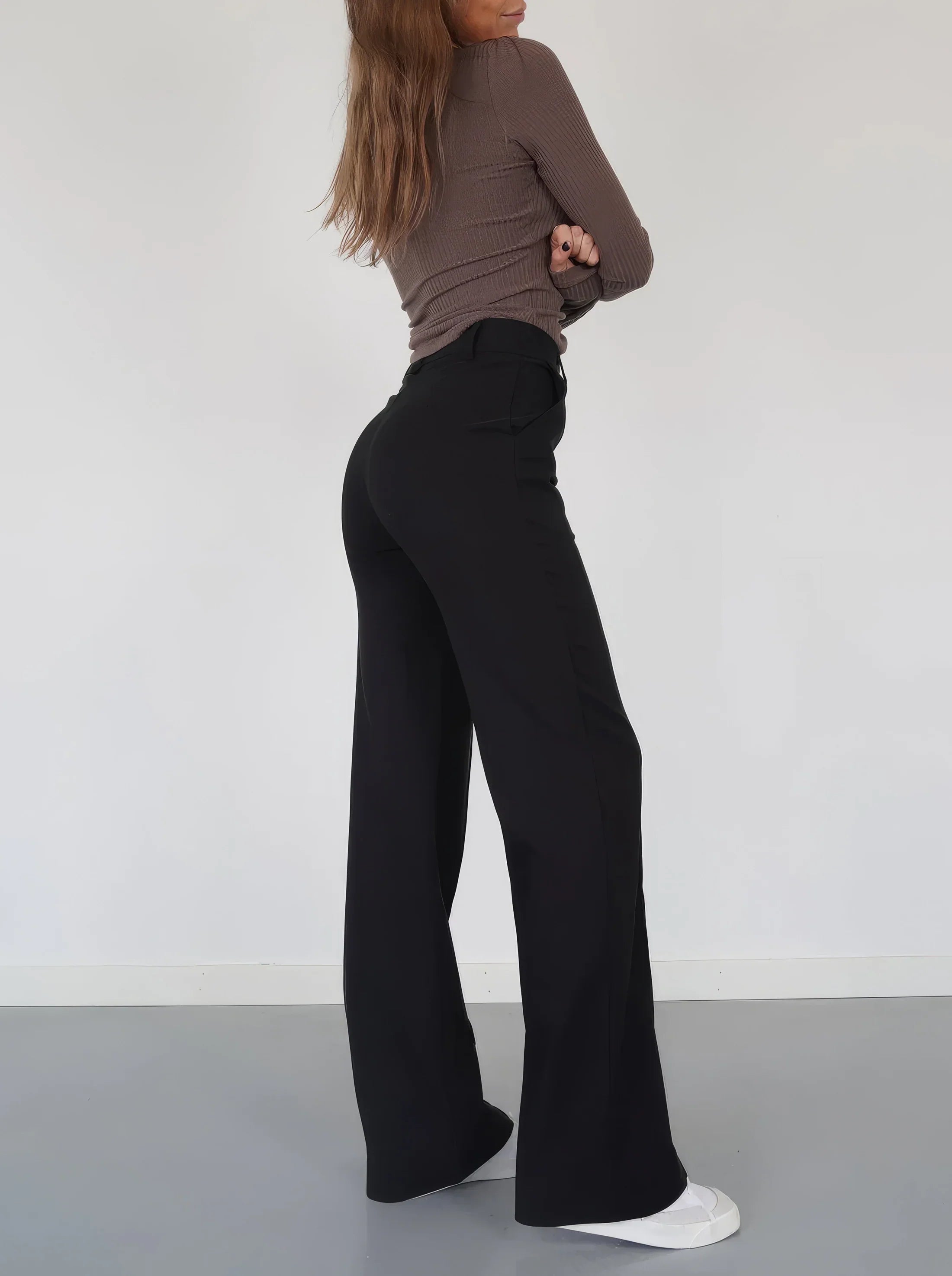 High Waist Wide Leg Trousers – Elegant Tailored Trousers