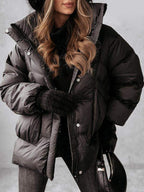 Cosy Winter Jacket in Purple or Black – Soft Warm Fit