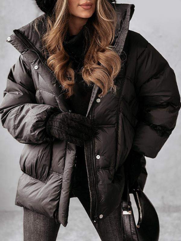 Cosy Winter Jacket in Purple or Black – Soft Warm Fit
