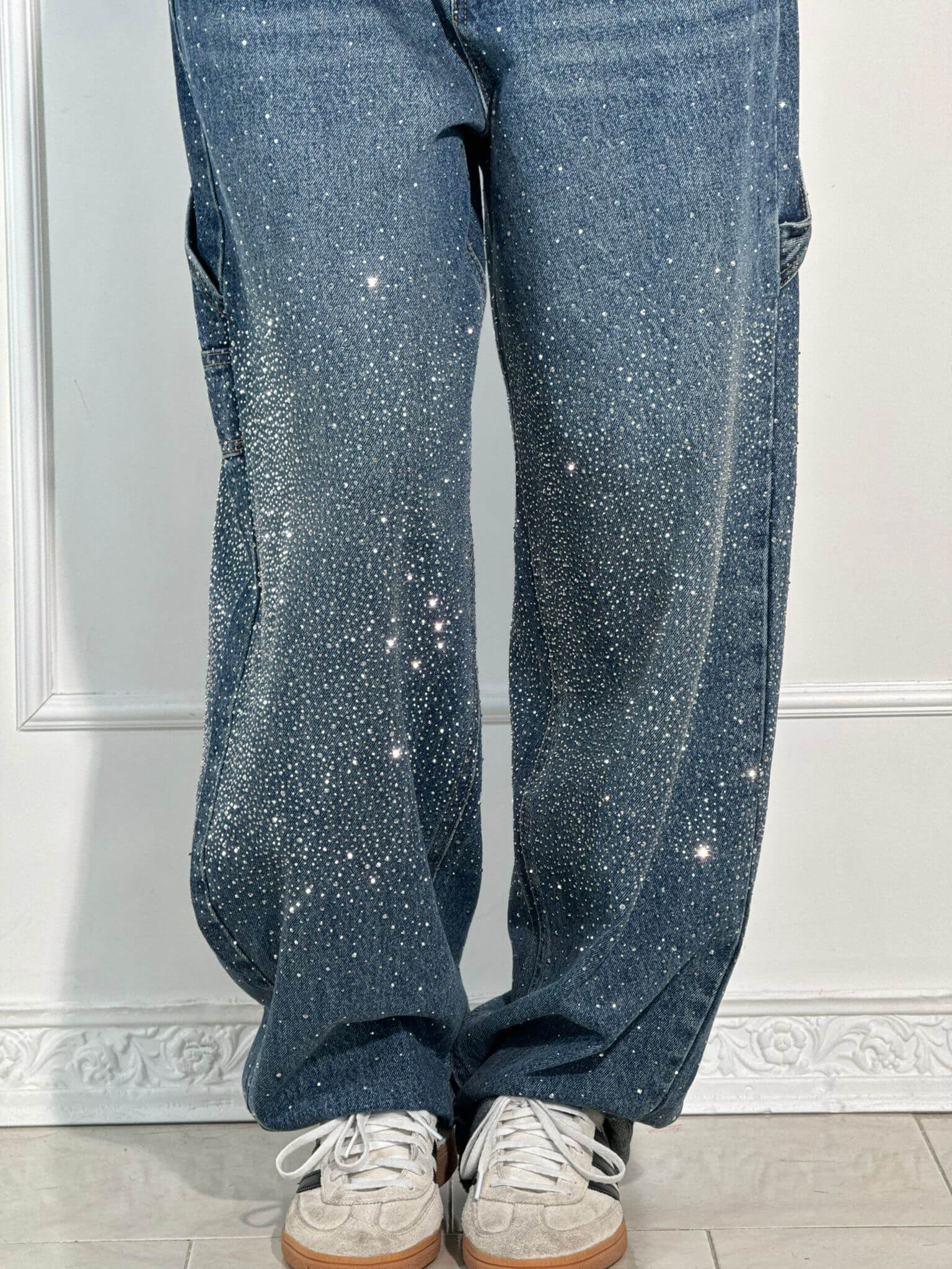 Shiny-Finish Slim Jeans - Coated Stretch Denim