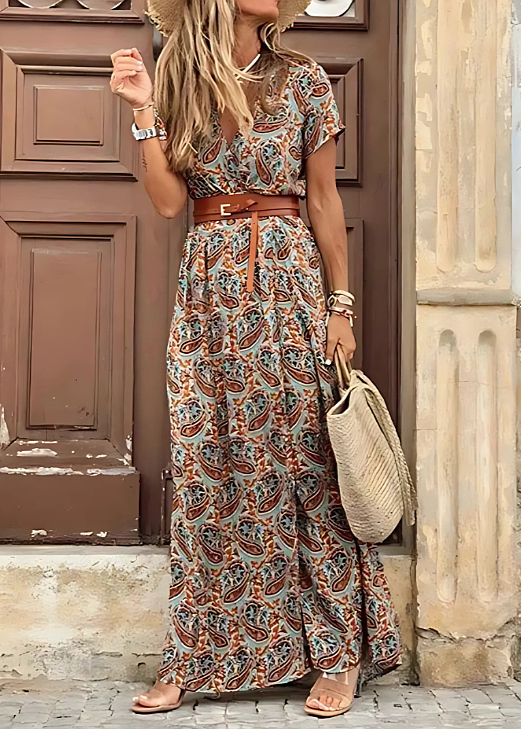 Lina | Women's Summer Casual Paisley Maxi Dress | Meave & Ivy