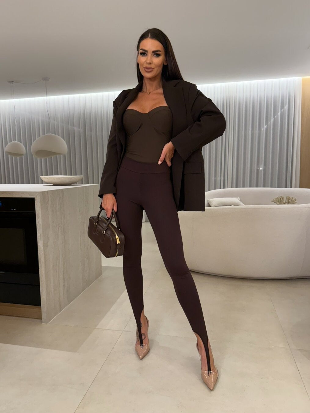 Classic High-Stretch Leggings - Black & Brown
