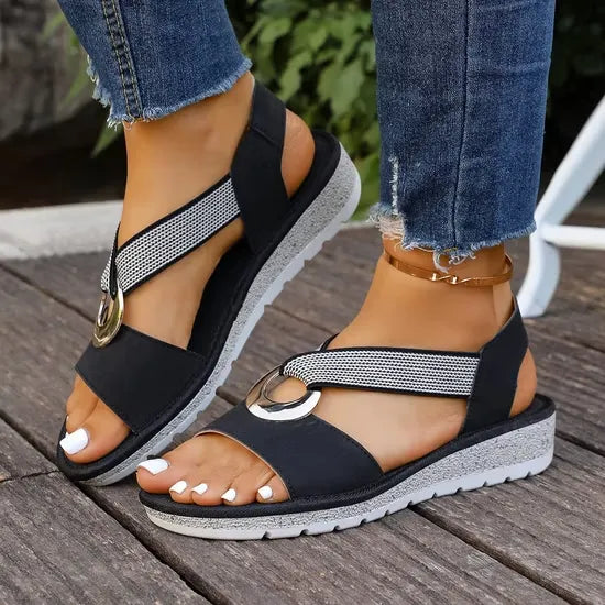 Gold Strappy Sandals – Luxury Metallic Evening Sandal | Meave & Ivy