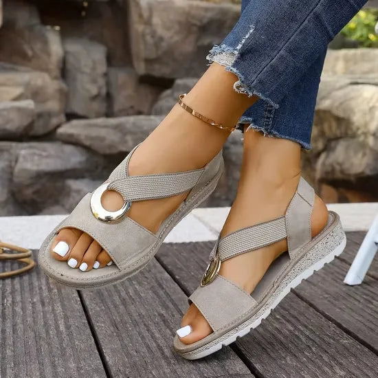 Gold Strappy Sandals – Luxury Metallic Evening Sandal | Meave & Ivy